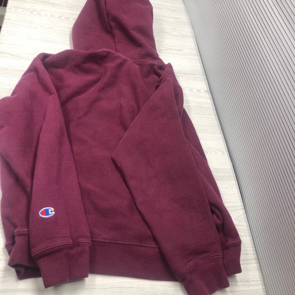 Champion Reverse Weave Purple Drawstring Pullover Hoodie- Size Large Woman’s - Picture 2 of 3